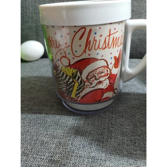 Vtg Christmas Santa Clause Mugs Set of 3 Plastic Dawn Cups (cb5) - Picture 8 of 8